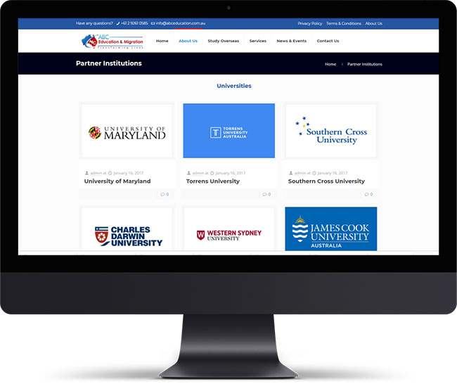 ABC Education Partner Institutions Page