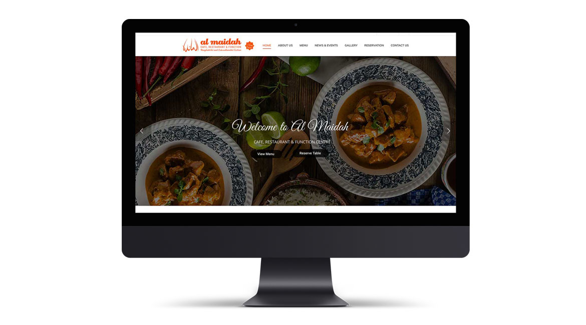 Al Maidah Cafe & Restaurant Website Design