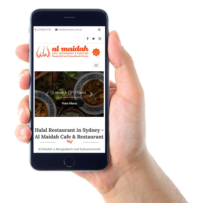 Al Maidah Website on Mobile Devices