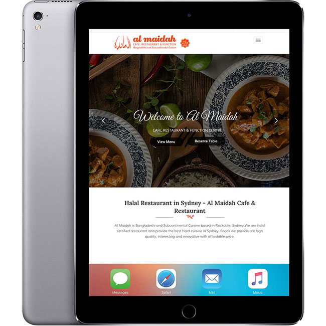 Al Maidah Website on iPad