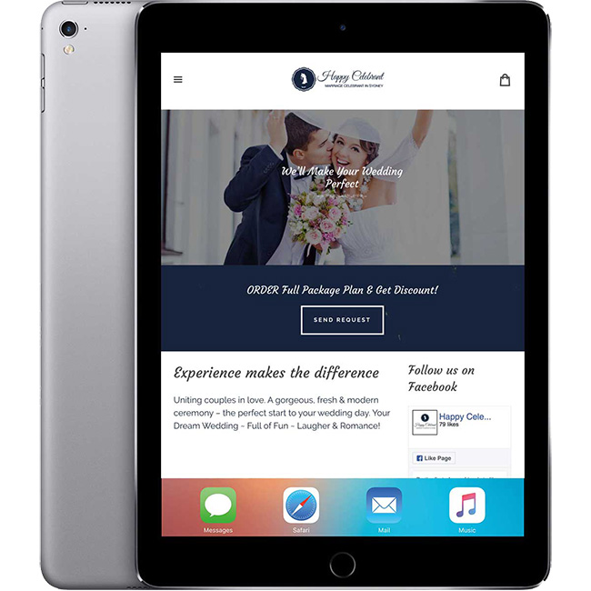 Happy Celebrant Website on iPad