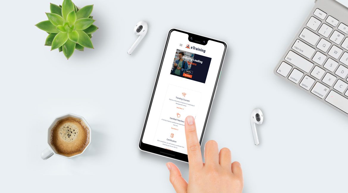 e Training Website - Mobile Layout