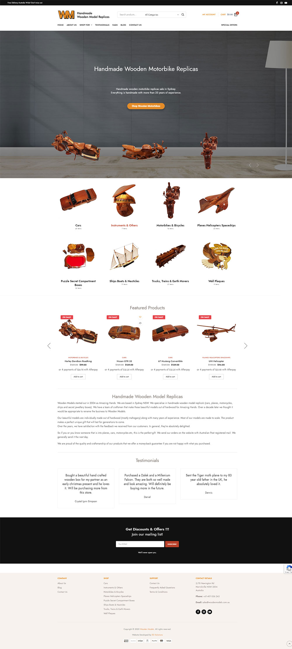 Wooden Models Website Design