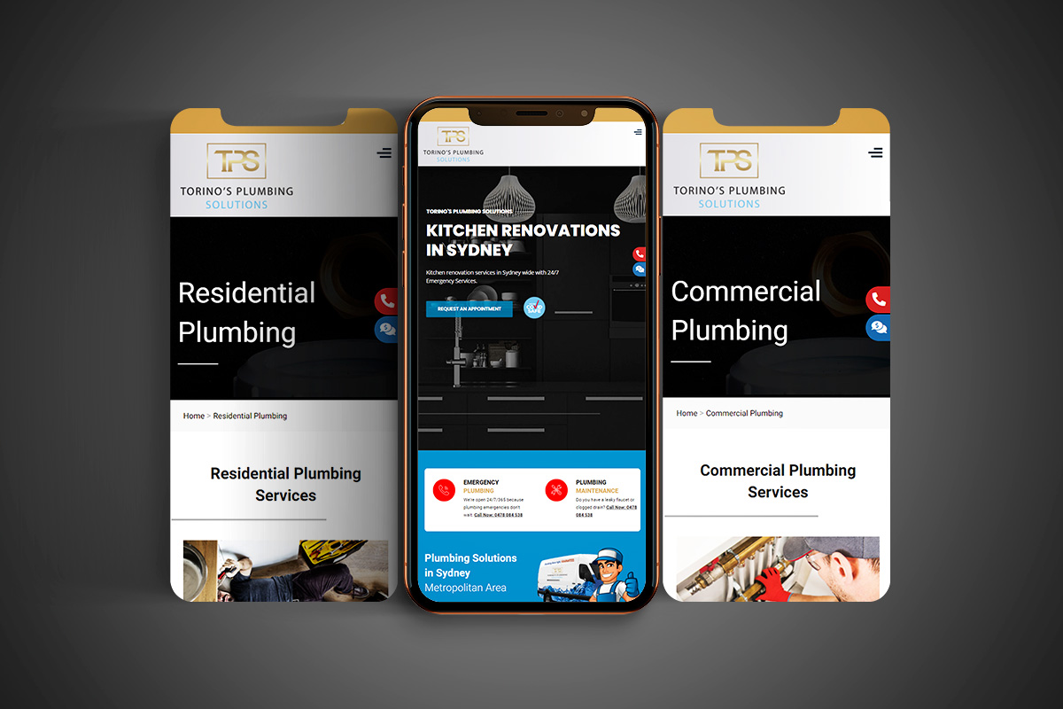 Torino's Plumbing Website - Mobile Version