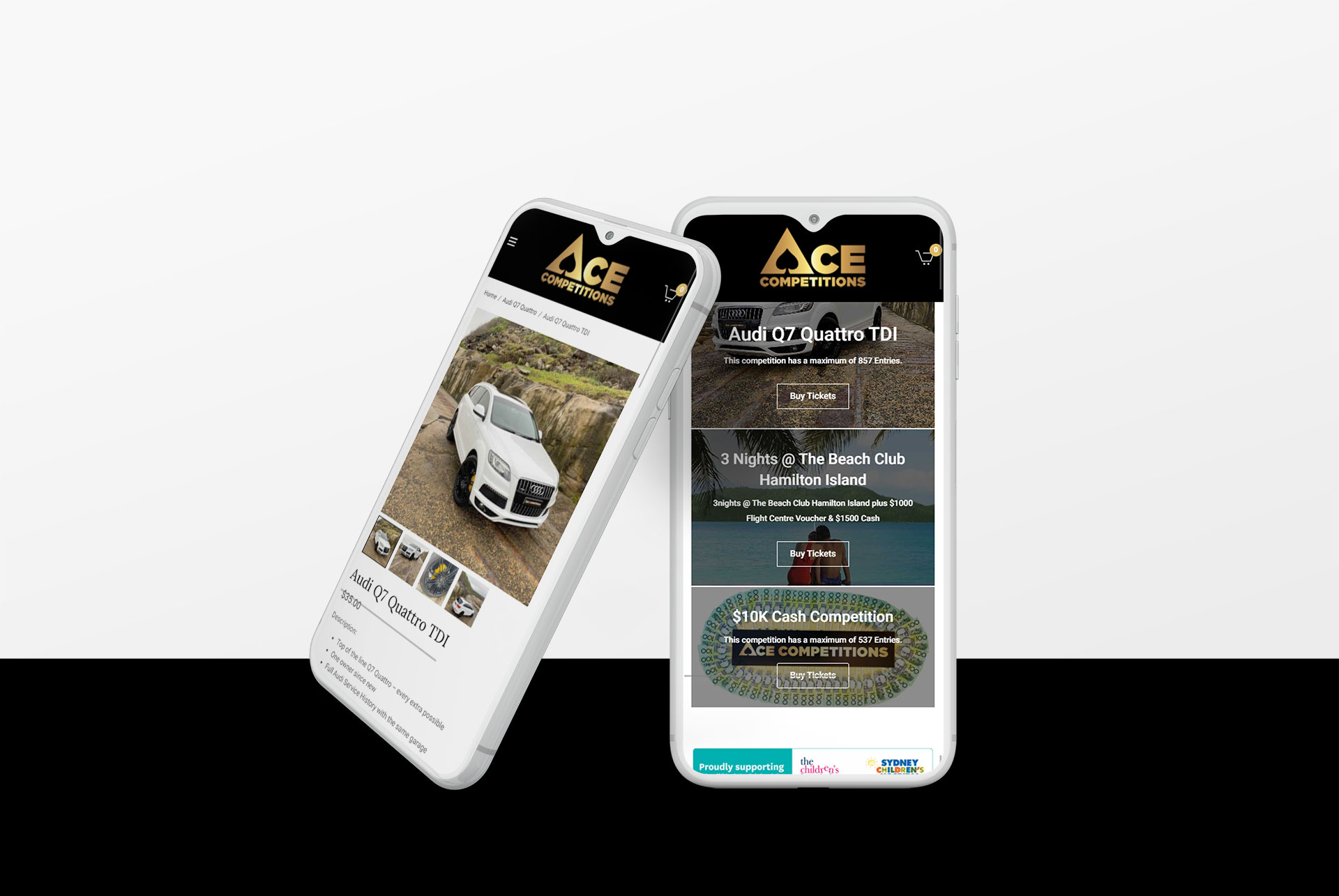 Ace Competitions - Mobile Layout