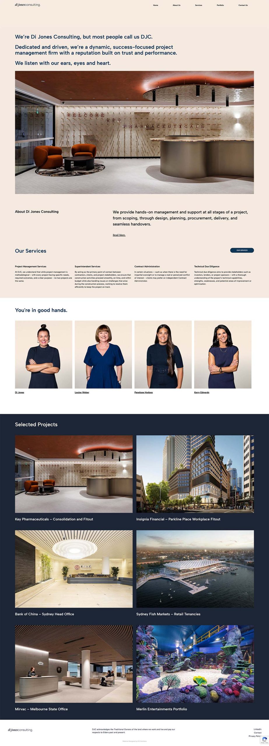 Di Jones Consulting Website Design - Home Page